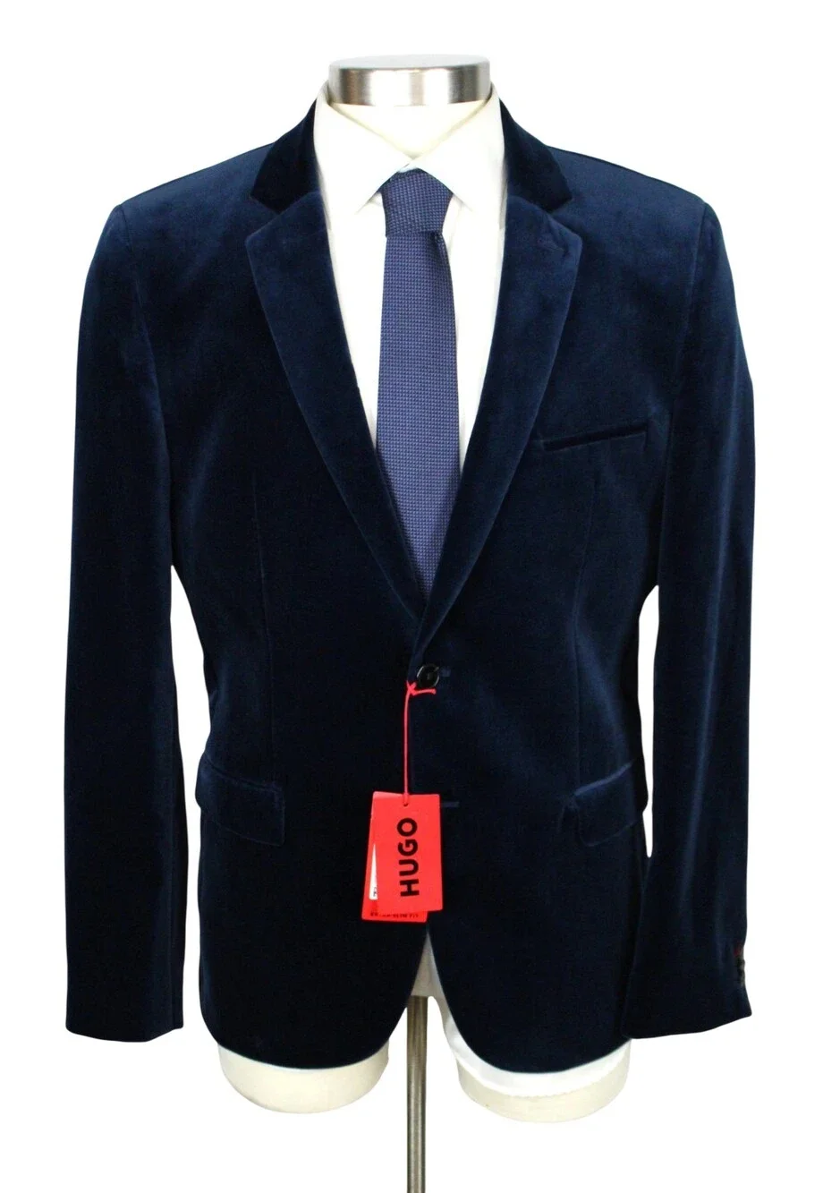 Hugo Boss Navy Velvet Arti Jacket 42 R Mens Extra Slim Fit Sport Coat Blazer